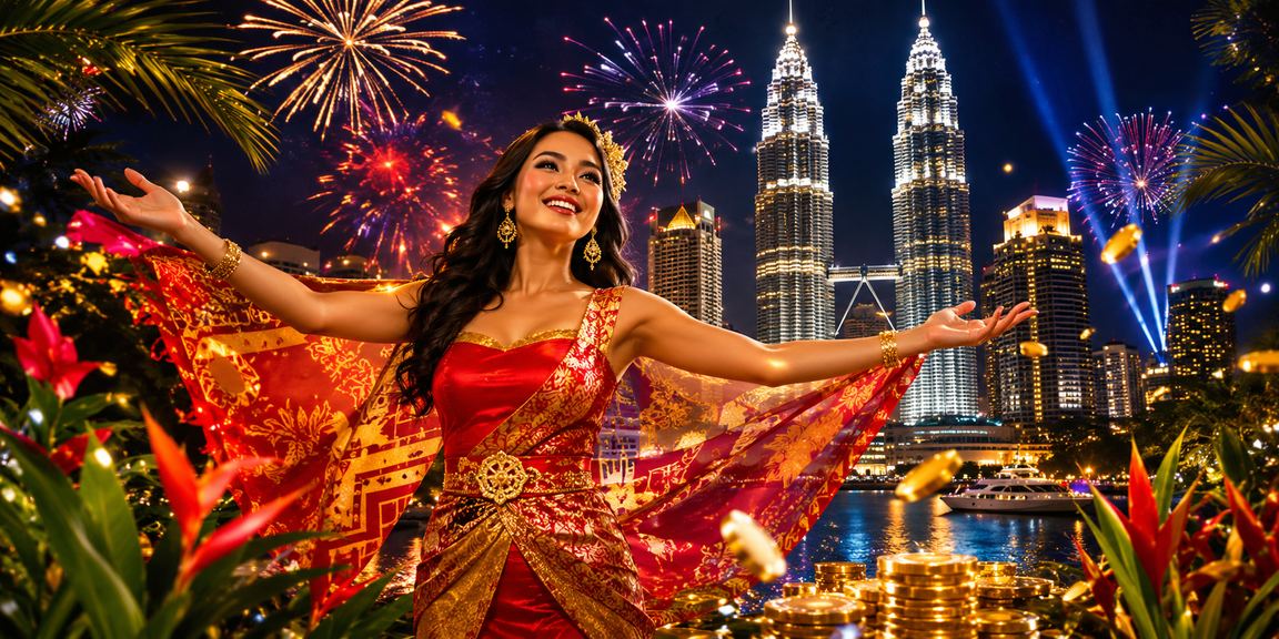 Suasana kasino hiburan mewah di Kuala Lumpur dengan lampu berwarna-warni