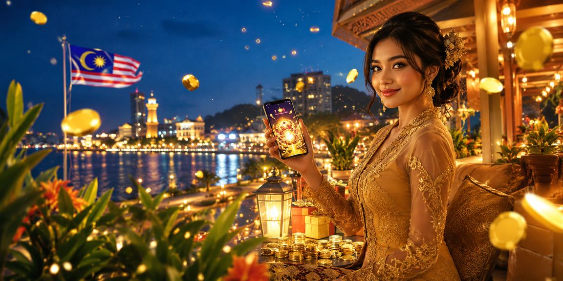 Pemain wanita berbaju kebaya Malaysia menggunakan kasino mudah alih rm200 di telefon pintar